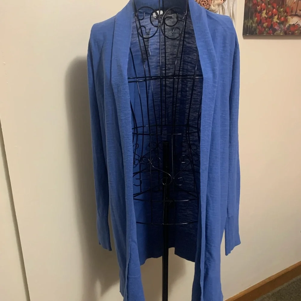 LOFT Blue Knit Sweater - Picture 2 of 4